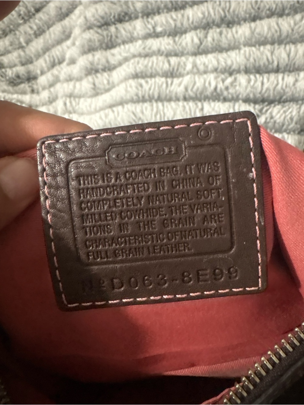 Coach Brown Pebbled Leather Shoulder Bag with Tortoiseshell Chain - Picture 3 of 3